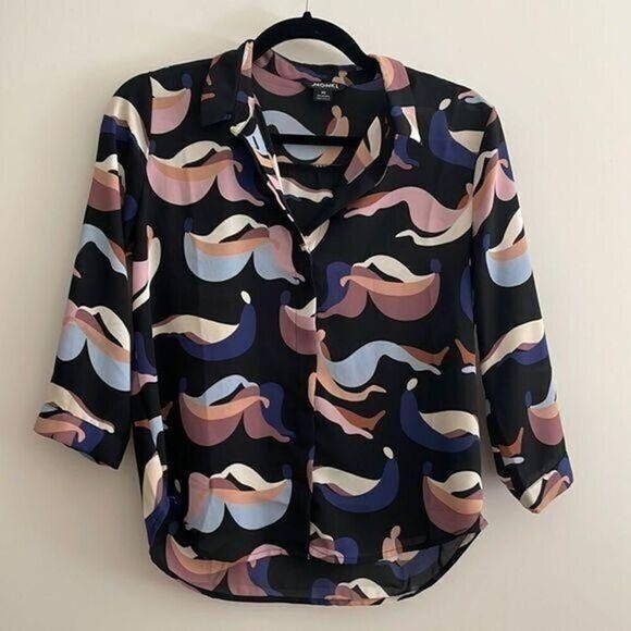 Tops - Abstract button up blouse weqeq edit